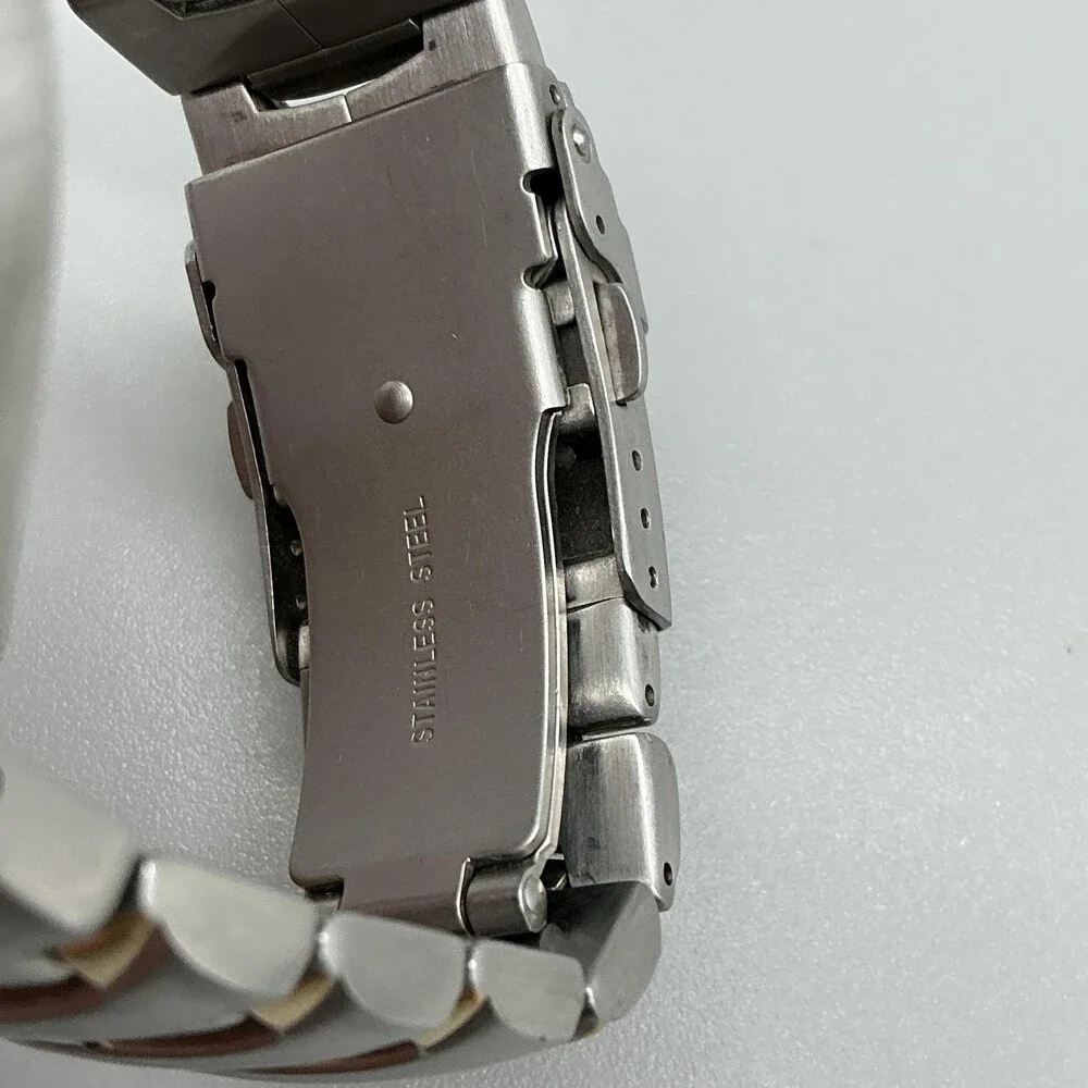 Fossil Blue BQ-9094 Mens Watch 40mm Silver Two Tone Stainless New Battery 6.5